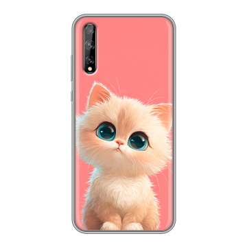 Силиконовый чехол на Huawei Y8p с принтом Розовый котенок
