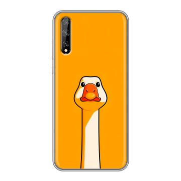 Силиконовый чехол на Huawei Y8p с принтом Смешная утка Силиконовый чехол на Huawei Y8p с принтом Смешная утка