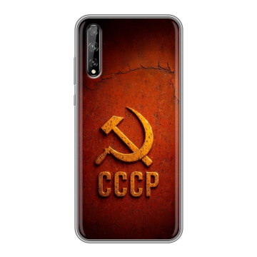 Силиконовый чехол на Huawei Y8p с принтом Флаг Герб СССР Силиконовый чехол на Huawei Y8p с принтом Флаг Герб СССР