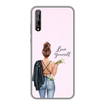 Силиконовый чехол на Huawei Y8p с принтом женский Силиконовый чехол на Huawei Y8p с принтом женский