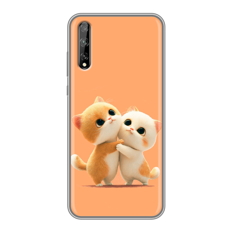 Силиконовый чехол на Huawei Y8p с принтом Милые котики Силиконовый чехол на Huawei Y8p с принтом Милые котики