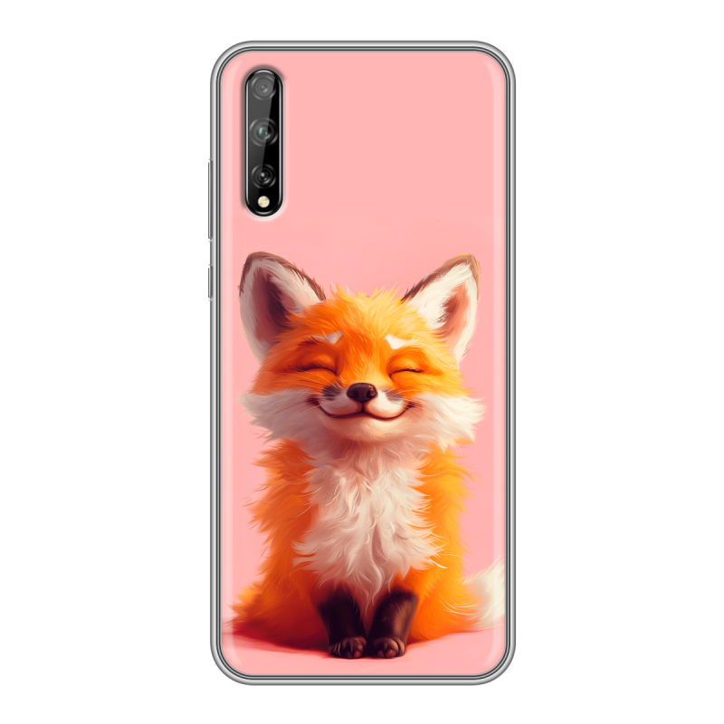 Силиконовый чехол на Huawei Y8p с принтом милая лиса Силиконовый чехол на Huawei Y8p с принтом милая лиса