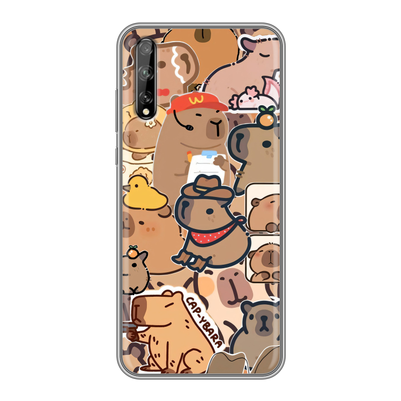 Пластиковый чехол на Huawei Y8p с принтом капибара Пластиковый чехол на Huawei Y8p с принтом капибара