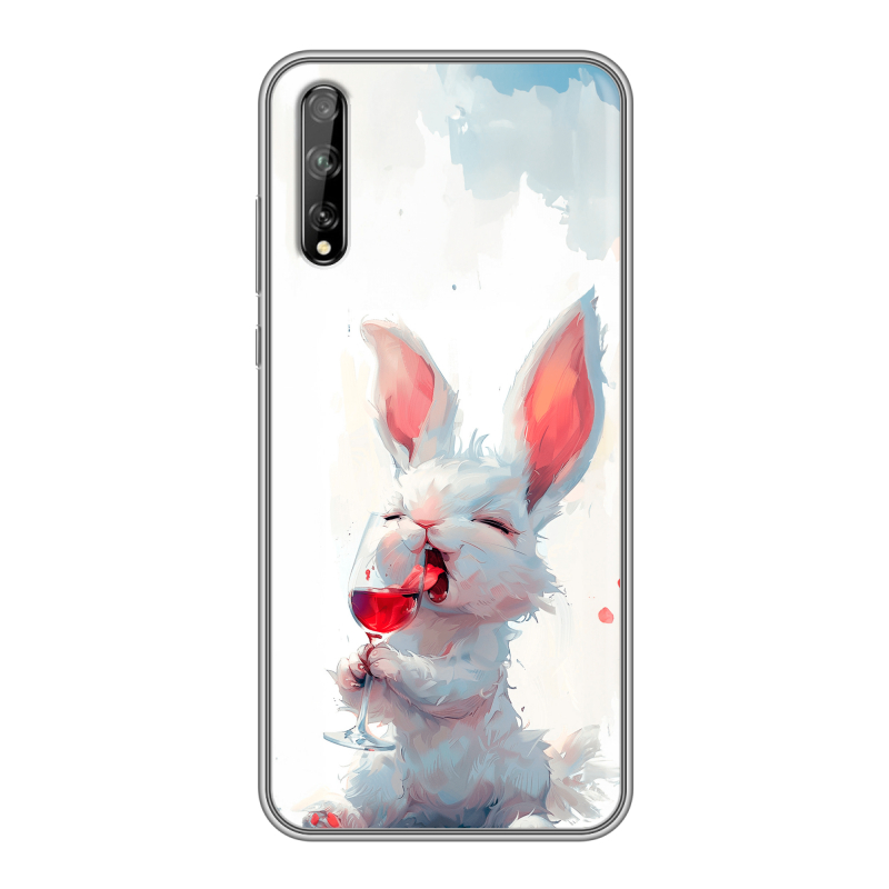 Пластиковый чехол на Huawei Y8p с принтом кролик зайчик Пластиковый чехол на Huawei Y8p с принтом кролик зайчик