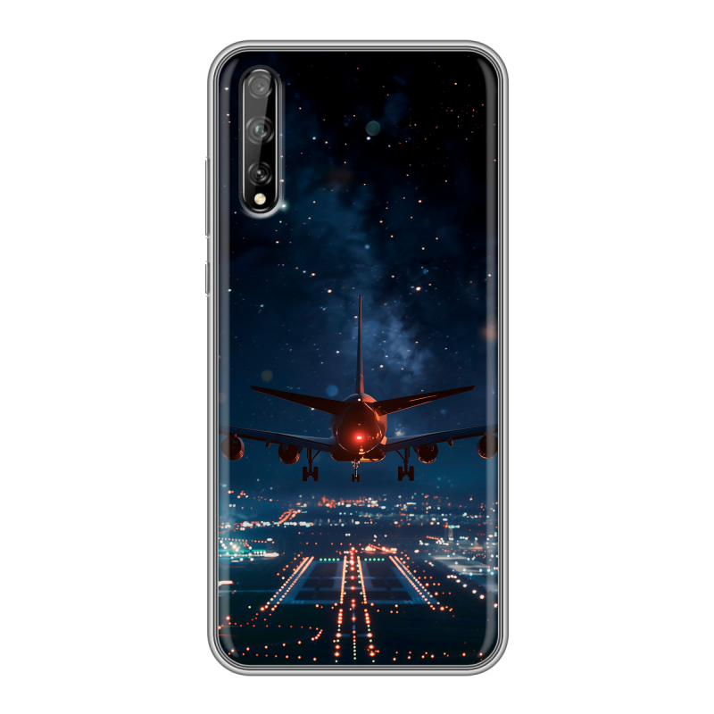 Силиконовый чехол на Huawei Y8p с принтом самолет Силиконовый чехол на Huawei Y8p с принтом самолет