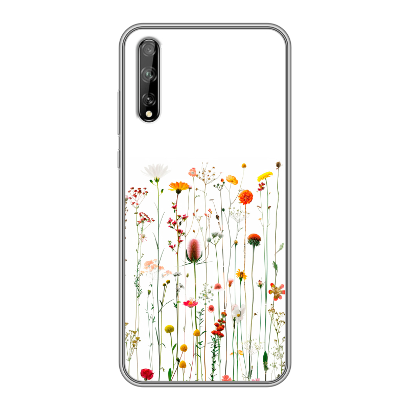 Пластиковый чехол на Huawei Y8p с принтом цветы Пластиковый чехол на Huawei Y8p с принтом цветы
