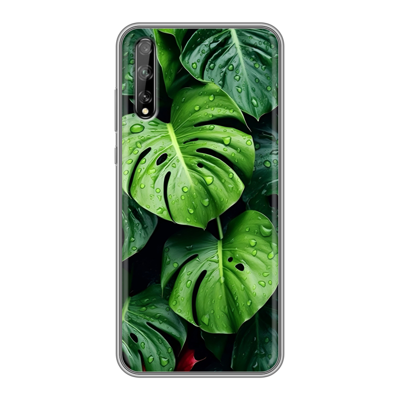 Силиконовый чехол на Huawei Y8p с принтом Листья Силиконовый чехол на Huawei Y8p с принтом Листья