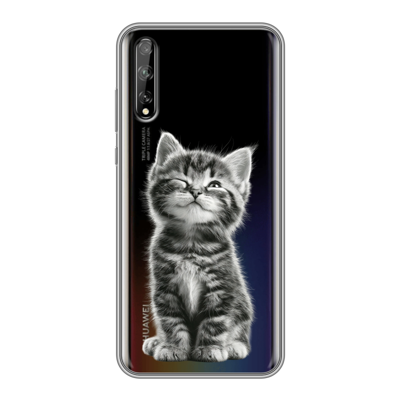 Пластиковый чехол на Huawei Y8p с принтом Котенок Пластиковый чехол на Huawei Y8p с принтом Котенок