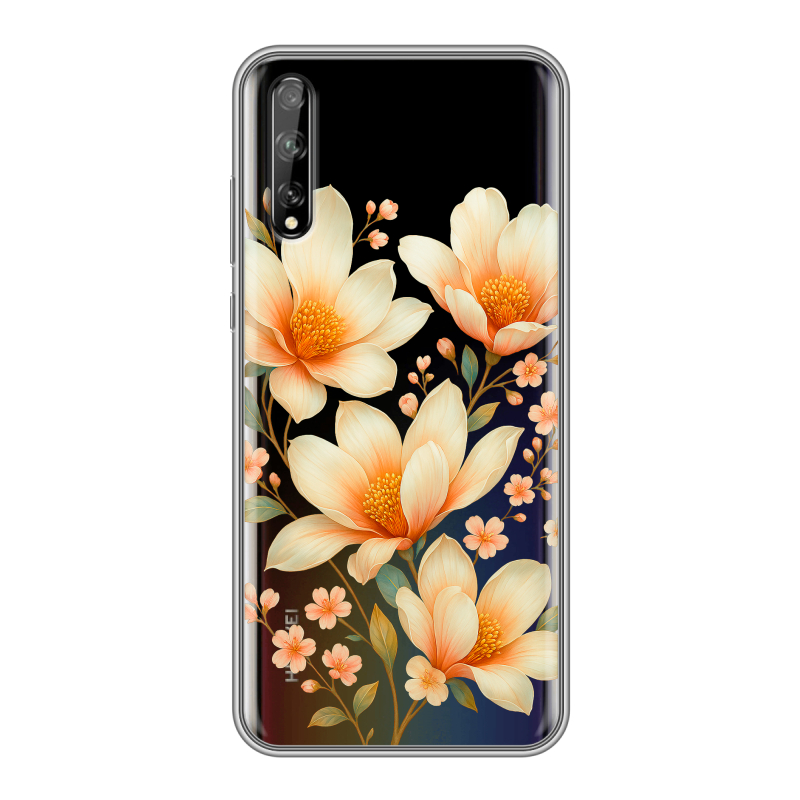 Пластиковый чехол на Huawei Y8p с принтом Цветы Пластиковый чехол на Huawei Y8p с принтом Цветы