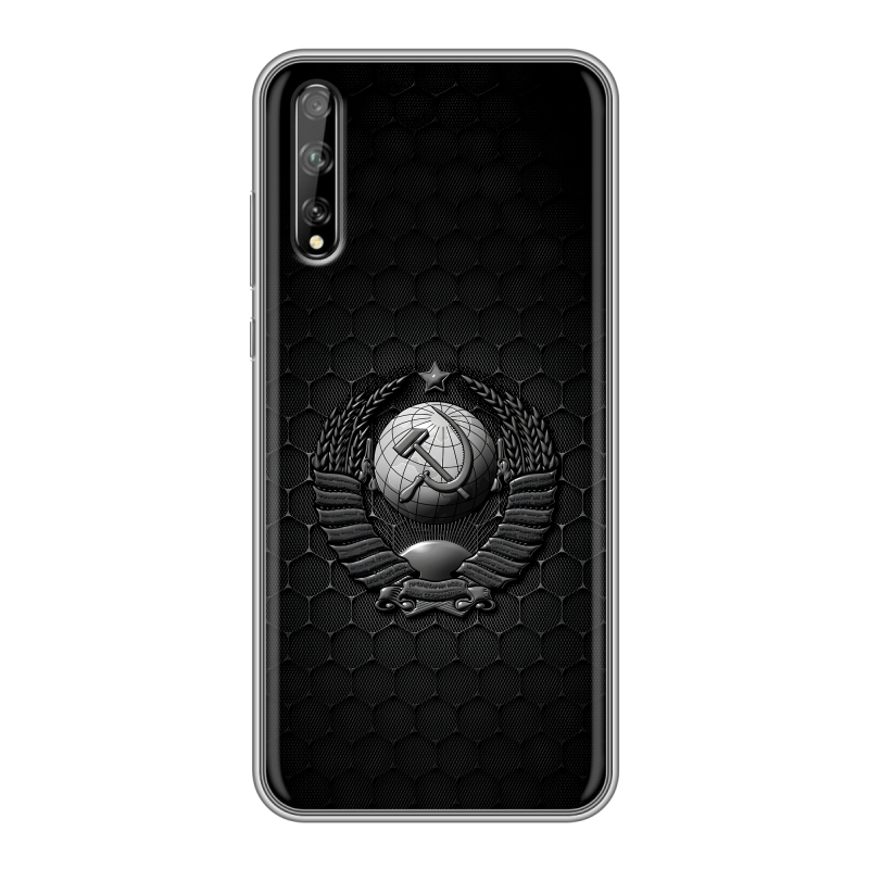 Пластиковый чехол на Huawei Y8p с принтом Герб Флаг СССР Пластиковый чехол на Huawei Y8p с принтом Герб Флаг СССР