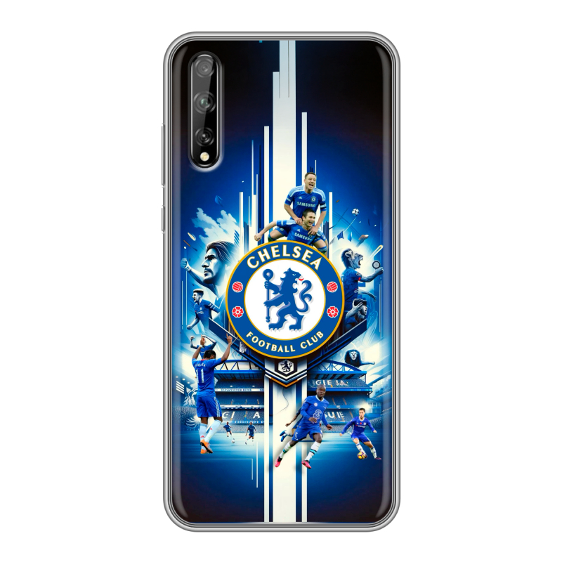 Силиконовый противоударный чехол на Huawei Y8p с принтом Chelsea Челси Силиконовый противоударный чехол на Huawei Y8p с принтом Chelsea Челси