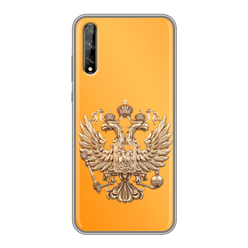 Силиконовый чехол на Huawei Y8p с принтом Герб Флаг России Силиконовый чехол на Huawei Y8p с принтом Герб Флаг России