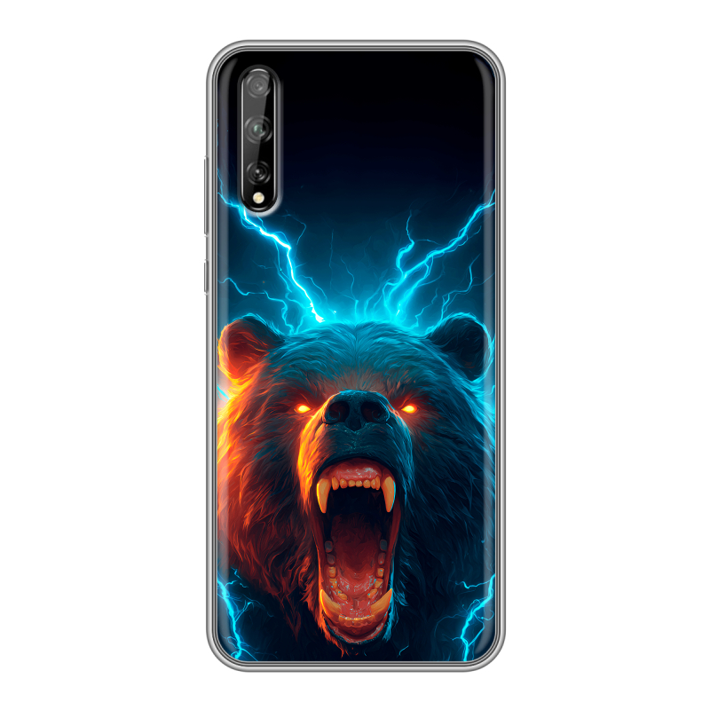 Пластиковый чехол на Huawei Y8p с принтом Медведь Пластиковый чехол на Huawei Y8p с принтом Медведь