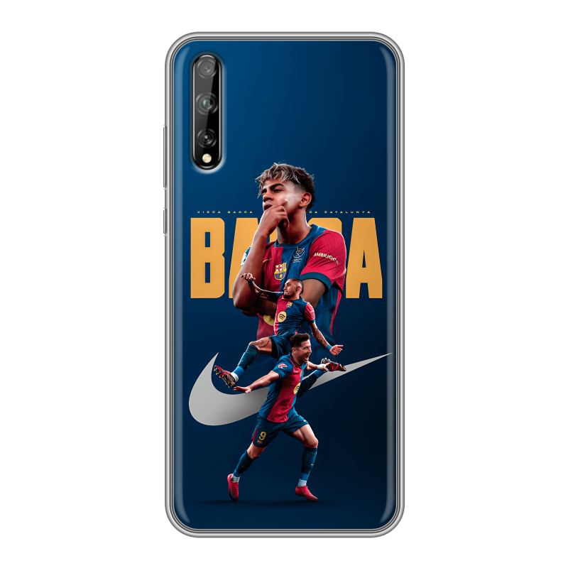 Силиконовый противоударный чехол на Huawei Y8p с принтом Барселона Barca Yamal Силиконовый противоударный чехол на Huawei Y8p с принтом Барселона Barca Yamal