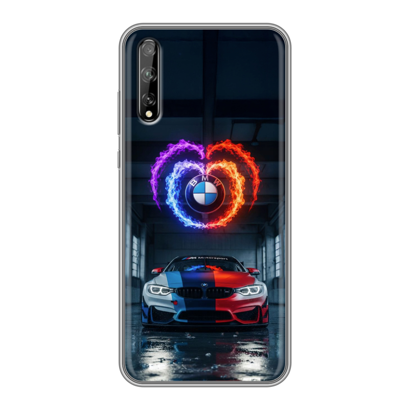 Пластиковый чехол на Huawei Y8p с принтом BMW БМВ Пластиковый чехол на Huawei Y8p с принтом BMW БМВ