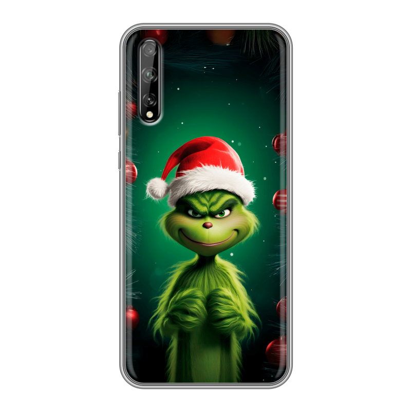 Силиконовый чехол на Huawei Y8p с принтом Гринч Новый год Рождество Силиконовый чехол на Huawei Y8p с принтом Гринч Новый год Рождество