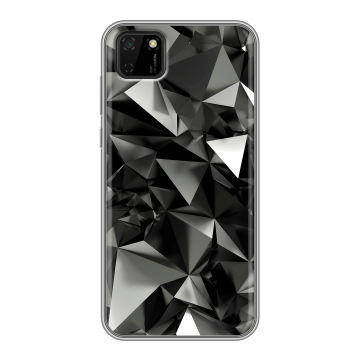 Силиконовый чехол на Huawei Y5p с принтом Черные кристаллы Силиконовый чехол на Huawei Y5p с принтом Черные кристаллы