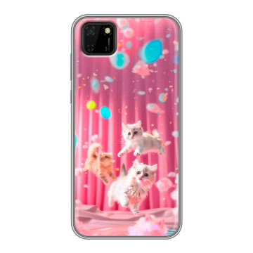 Силиконовый чехол на Huawei Y5p с принтом милые котики