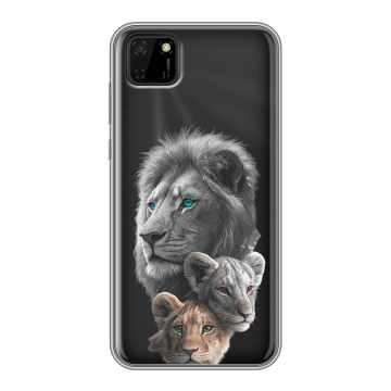 Силиконовый чехол на Huawei Y5p с принтом Львы