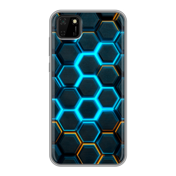 Силиконовый чехол на Huawei Y5p с принтом Неоновые соты
