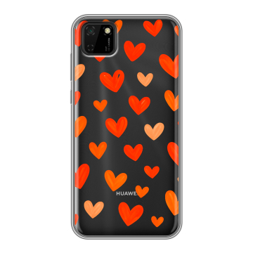 Силиконовый чехол на Huawei Y5p с принтом Сердечки