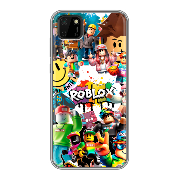 Силиконовый чехол на Huawei Y5p с принтом Roblox Роблокс