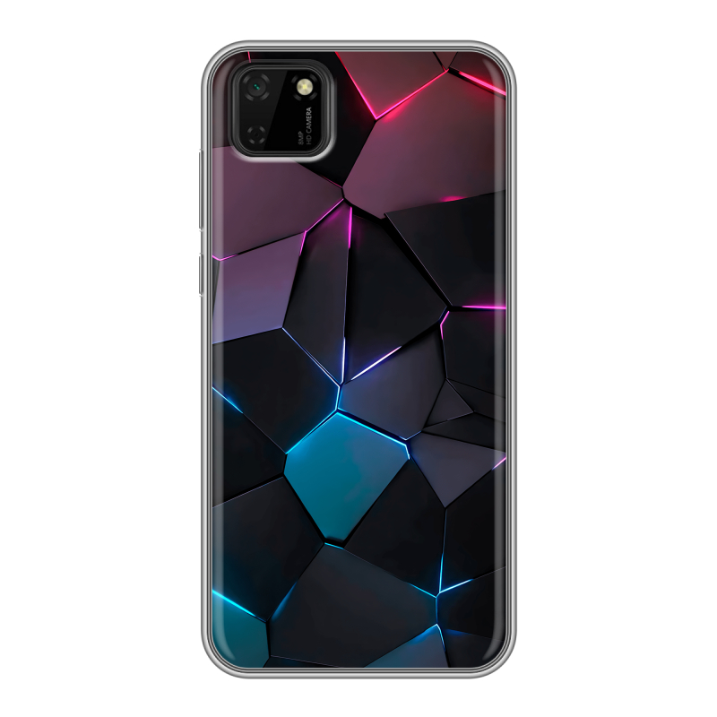 Силиконовый противоударный чехол на Huawei Y5p с принтом Геометрия неона Силиконовый противоударный чехол на Huawei Y5p с принтом Геометрия неона