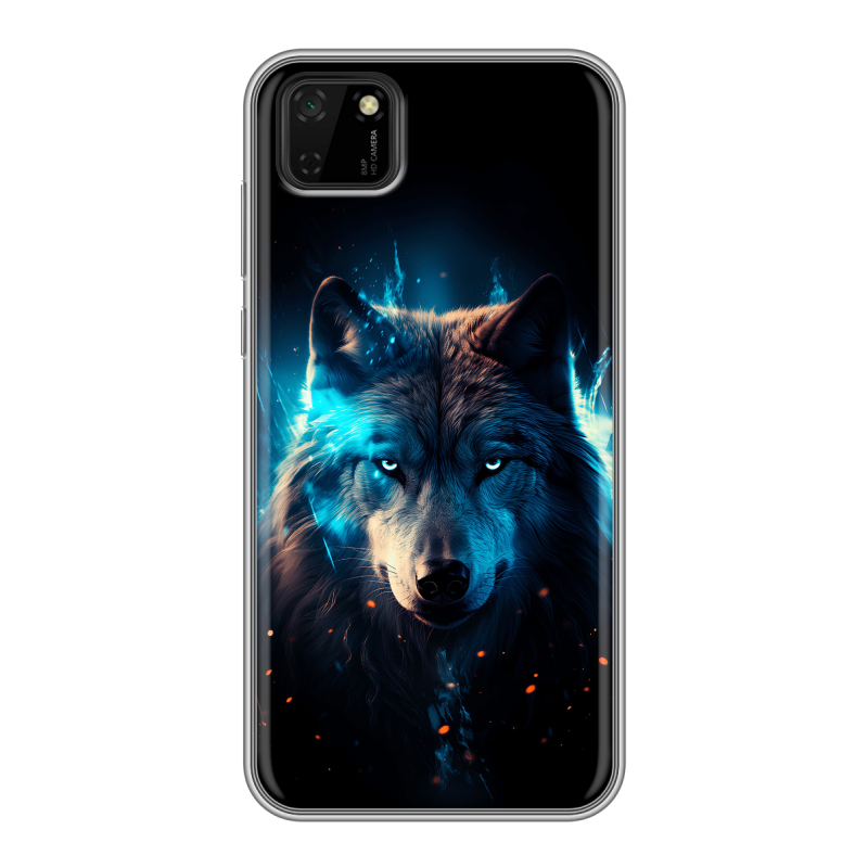 Силиконовый чехол на Huawei Y5p с принтом Волк ночной Силиконовый чехол на Huawei Y5p с принтом Волк ночной