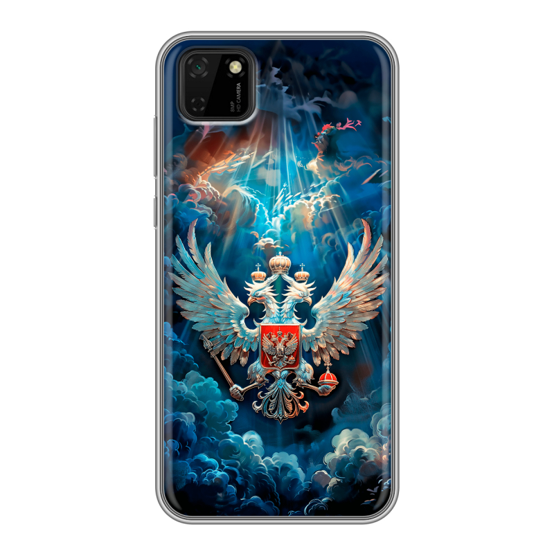 Силиконовый чехол на Huawei Y5p с принтом Герб флаг России Силиконовый чехол на Huawei Y5p с принтом Герб флаг России