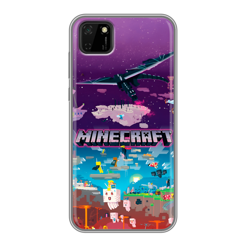 Силиконовый противоударный чехол на Huawei Y5p с принтом Майнкрафт Minecraft Силиконовый противоударный чехол на Huawei Y5p с принтом Майнкрафт Minecraft