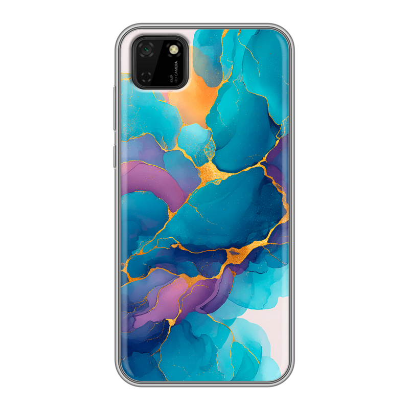 Силиконовый чехол на Huawei Y5p с принтом Мрамор блестки Силиконовый чехол на Huawei Y5p с принтом Мрамор блестки