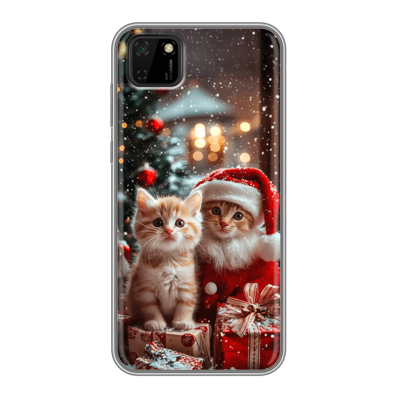 Силиконовый противоударный чехол на Huawei Y5p с принтом Новый год Силиконовый противоударный чехол на Huawei Y5p с принтом Новый год