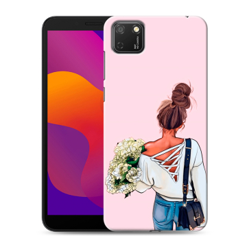 Силиконовый чехол на Huawei Honor 9S с принтом Девушка и букет Силиконовый чехол на Huawei Honor 9S с принтом Девушка и букет