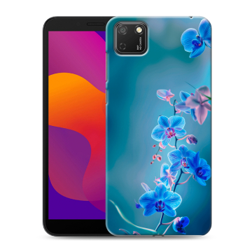 Силиконовый чехол на Huawei Honor 9S с принтом Голубые цветы Силиконовый чехол на Huawei Honor 9S с принтом Голубые цветы