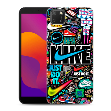 Силиконовый чехол на Huawei Honor 9S с принтом найк nike черный Силиконовый чехол на Huawei Honor 9S с принтом найк nike черный