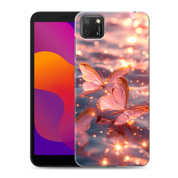 Силиконовый чехол на Huawei Honor 9S с принтом бабочки розовые Силиконовый чехол на Huawei Honor 9S с принтом бабочки розовые