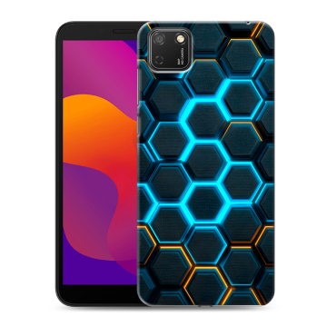Силиконовый чехол на Huawei Honor 9S с принтом Неоновые соты