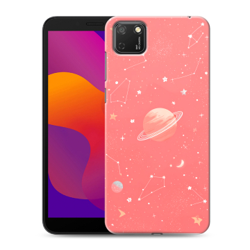 Силиконовый чехол на Huawei Honor 9S с принтом Розовый космос