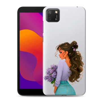 Силиконовый чехол на Huawei Honor 9S с принтом девушка цветы