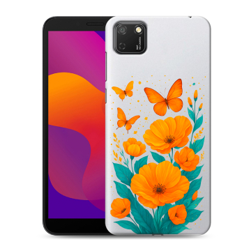 Силиконовый чехол на Huawei Honor 9S с принтом цветы бабочки