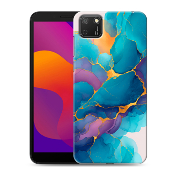 Силиконовый чехол на Huawei Honor 9S с принтом Мрамор блестки