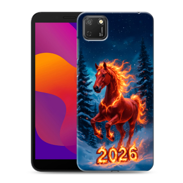 Силиконовый чехол на Huawei Honor 9S с принтом Новый год коня