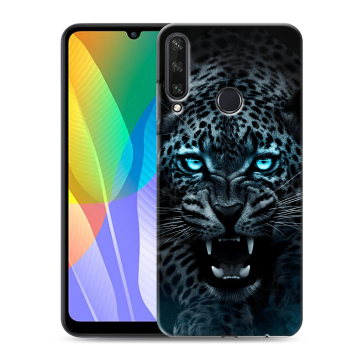 Силиконовый чехол на Huawei Y6p с принтом Темный леопард