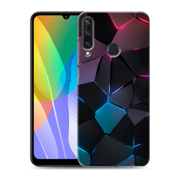 Силиконовый чехол на Huawei Y6p с принтом Геометрия неона Силиконовый чехол на Huawei Y6p с принтом Геометрия неона