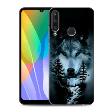 Силиконовый чехол на Huawei Y6p с принтом Лесной волк