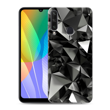Силиконовый чехол на Huawei Y6p с принтом Черные кристаллы