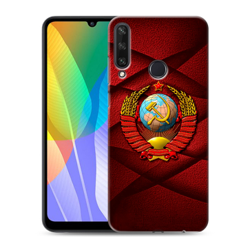 Силиконовый чехол на Huawei Y6p с принтом Герб СССР