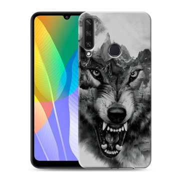 Силиконовый чехол на Huawei Y6p с принтом Волк