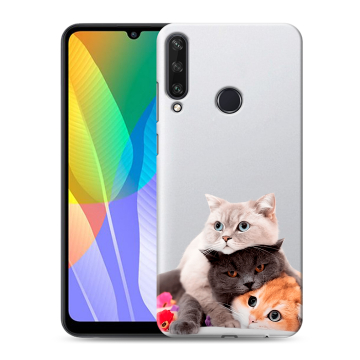 Силиконовый чехол на Huawei Y6p с принтом Кошки