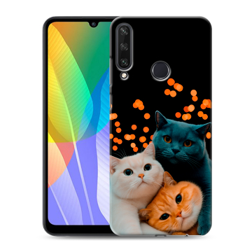 Силиконовый чехол на Huawei Y6p с принтом Кошки Силиконовый чехол на Huawei Y6p с принтом Кошки